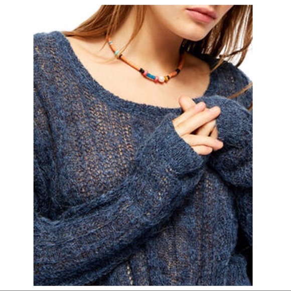 FREE PEOPLE BOHO PULLOVER KNIT TUNIC SWEATER A3C - Picture 13 of 16